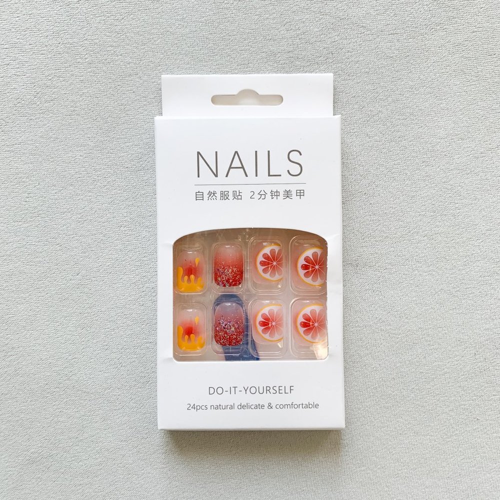 Fruity Grapefruit Press On Nails